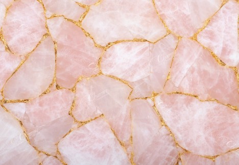 Quartz Pink With Gold - Detail