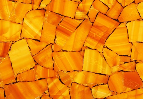 Calcite Orange With Gold - Detail Backlit