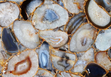 Agate Natural With Gold - Detail